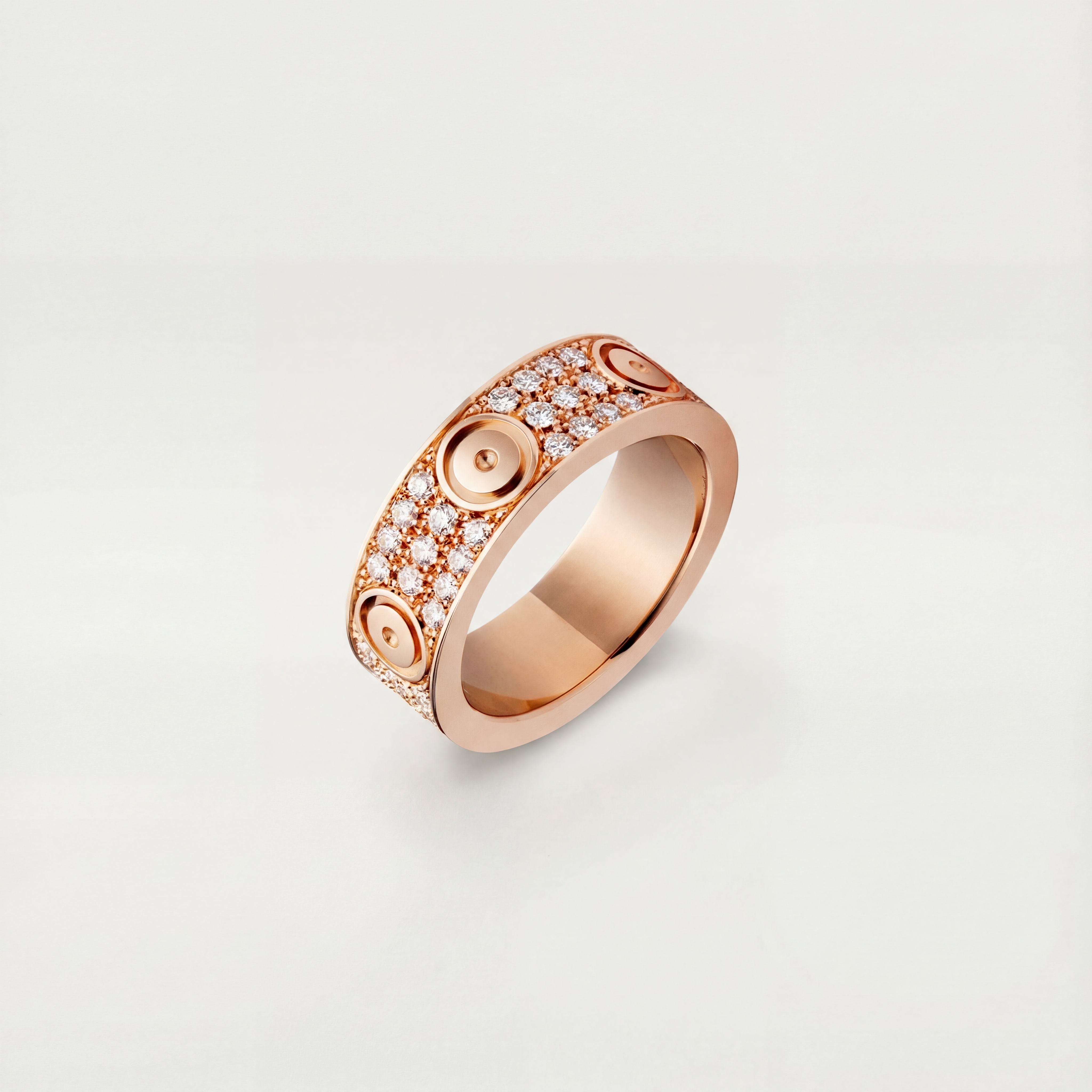 Diamond pave band ring in rose gold